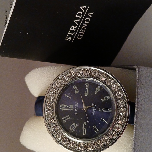 2178554-10. STRADA Austrian Crystal Cuff Watch STS Back - Picture 2 of 8